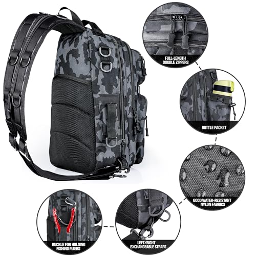 Fishing Backpack (Black Bag With 2 Boxes (No Rod))