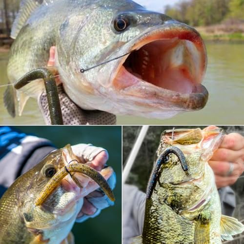 Wacky Worms Soft Plastic for Bass Fishing Lures