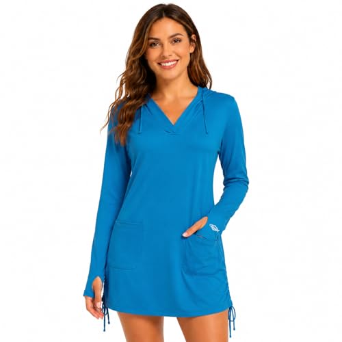 Women's UPF 50+ Dress with Hood (Ultramarine / Small)