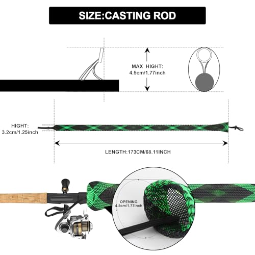 Fishing Rod Sleeves (68" / BLACK RED&BLACK GREEN&BLACK BLACK&GRAY BLUE&BLACK)