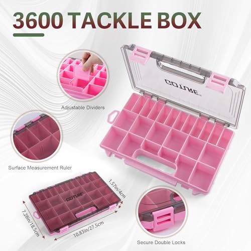 Fishing Tackle Bag with 3PCS 3600 Pink Tackle Boxes (A1:Blue Leaf with 3 Pink Tackle Boxes / Small)