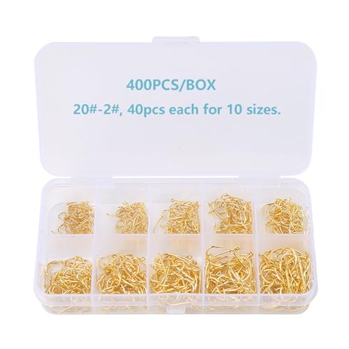 Small Fishing Hooks for Freshwater (400pcs (#2-#20) / Gold)