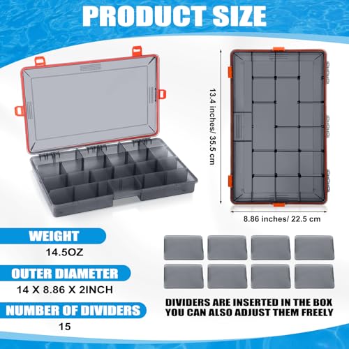6 Pack Fishing Tackle Box Waterproof 3700 Tackle Tray (Orange / 3700)