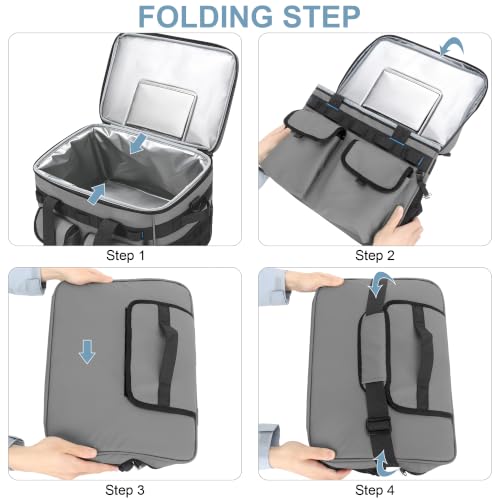 48 Can Insulated Soft Sided Collapsible Cooler Bag Ice Chest (Gray / 30L)