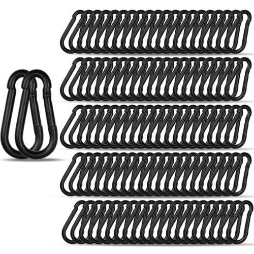 60PCS Carabiner Clips (Black / 60PCS-M4)