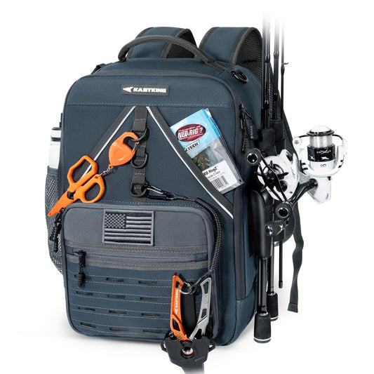KastMate Fishing Backpack With 2 Rod Holders (E: Dark Gray)