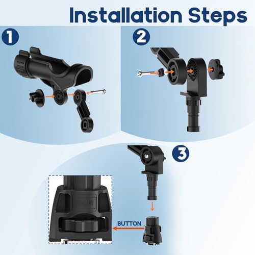 2 Pack Kayak Fishing Rod Holder for Track Mount