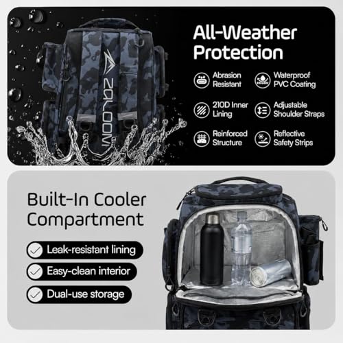 Fishing Backpack with Rod Holder & Telescopic Net