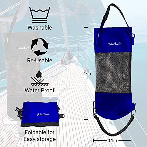 Portable Mesh Trash Bag for Boat (Blue)