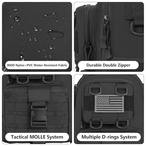 Fishing Backpack with Tackle Boxes (Standard / Sling Backpack With Fishing Tools / Black)