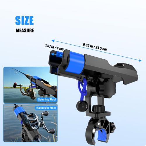 Clamp On Rod Holder for Fishing Boat (2 Black)