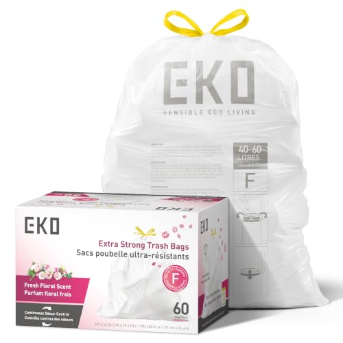 Ultra Strong Extra (60 Count (Pack of 1) / 13 Gallon Bags/Code F (Fresh Floral))