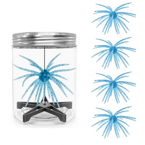 4PCS Urchin Baits for Bass Fishing (Sky Blue / 4PCS-4.3in-Large)