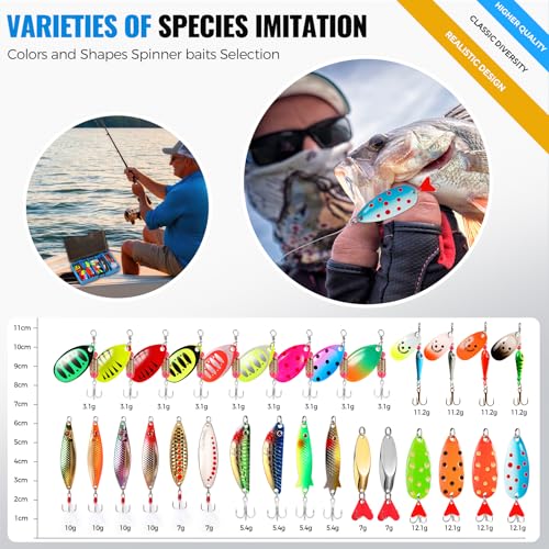 Fishing Lures Spinner Baits (32pcs spinner set with box)