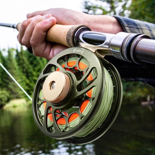 Sword Fly Fishing Reel (Olive Green-With Line / 7/8wt)