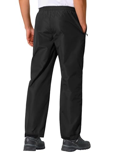Mens Waterproof Pants Rain Over Pant (40W x 30L / Black)