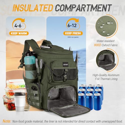 Fishing Backpack with Cooler (A2:green(without Tackle Boxes))