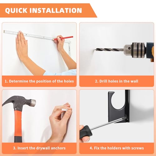Fishing Rod Pole Holders (for wall-black)