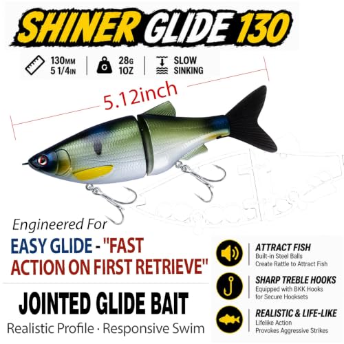 SG130 Jointed Glide Bait 1oz for Bass Pike Fishing (Baby Bass / 130)