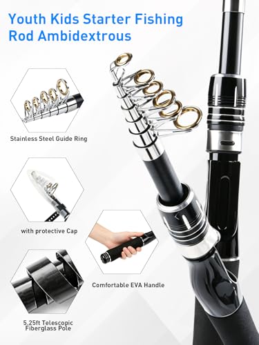 5.25ft 1.6M Kids Fishing Rod Ambidextrous (Kids 5.25FT/1.6M)