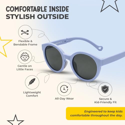 Kids Polarized Sunglasses for Boys & Girls (Blue)