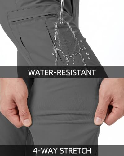 Men's Tactical Pants Ripstop Cargo Hiking Work Pants Dark Grey XL (X-Large / Dark Grey)