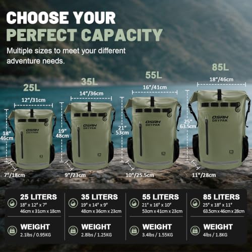 Waterproof Dry Bag Backpack 25L (Green / 25L)