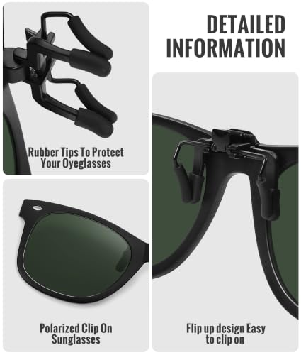Polarized Clip On Sunglasses for Men Women (3pack-blue Mirrored+dark Green+brown)