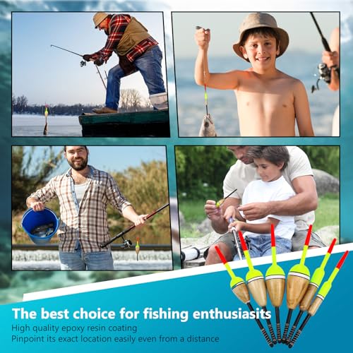 12 Pcs Fishing Float Slip Bobber Wood