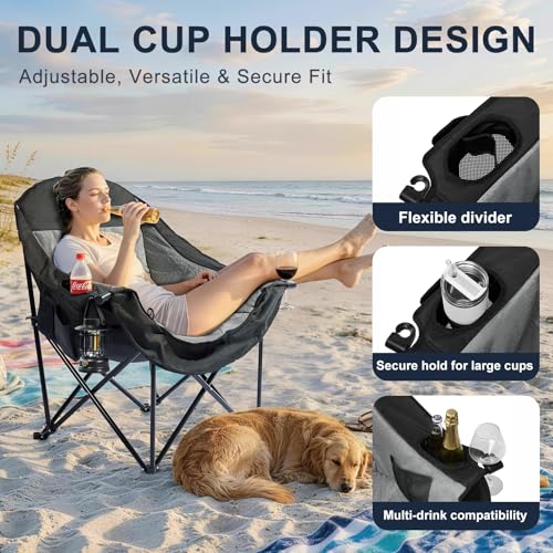 Oversized Camping Chair for Adults (Grey)