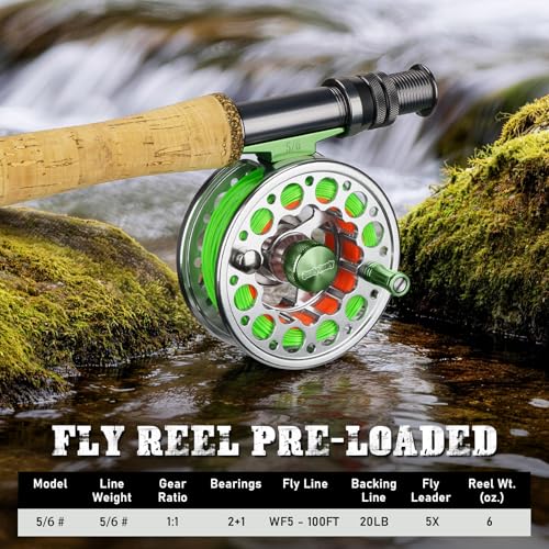 Fishing Travel Storage Bag with Fly Rod and Reel Starter Kit (#5/6-Green Reel（Rod Case）)