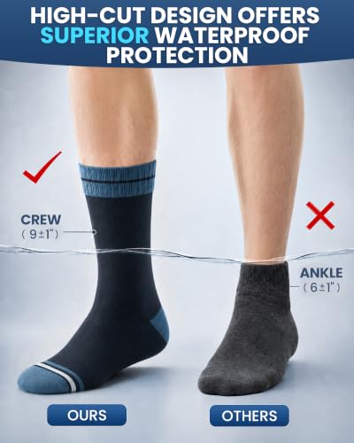 Waterproof Socks for Men (X-Large / Navy/Blue)