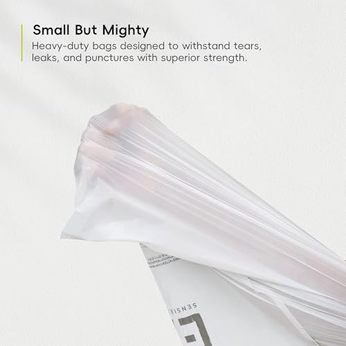2.6 Gallon / 7-10 Liter, 80 Count Small Drawstring Trash Bags, Extra-Strong Unscented Garbage Bags, Easy-Dispense Roll for Kitchen & Household Use, Resists Tears, Leaks and Punctures, Code B White (80 Count (Pack of 1) / 2.6 Gallon Bags/Code B)