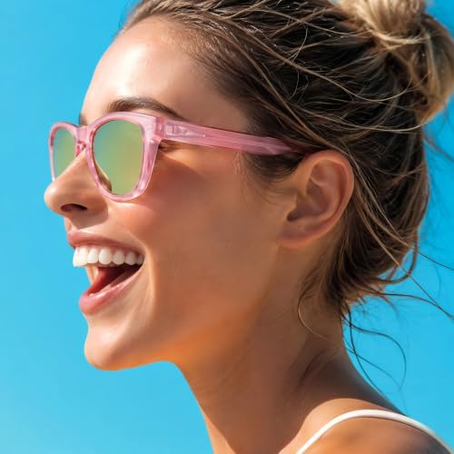 Polarized Sunglasses for Women and Men (Pink Frame / Pink Lens)