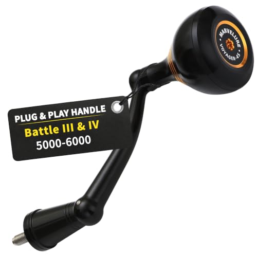 Foldable Power Handle for Penn Battle II III IV (Black Gold / For Battle 5000-6000 Thread (Voyager Version))