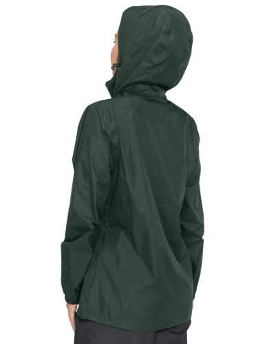 Women's Packable Rain Jacket Dark Forest Green S (Small / Dark Forest Green)
