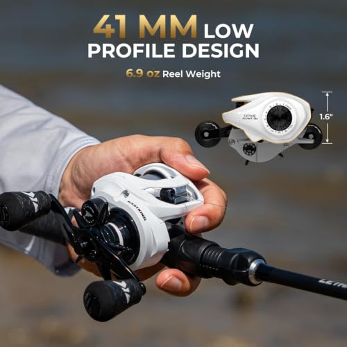 Lethal Phantom Baitcasting Fishing Reels (White-Left)