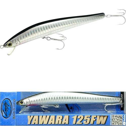 FlashMinnow 125 YAWARA Saltwater Fishing Lure (No Scales / 7775 Super Glow Zebra Metallic Anchovy / 125FW)