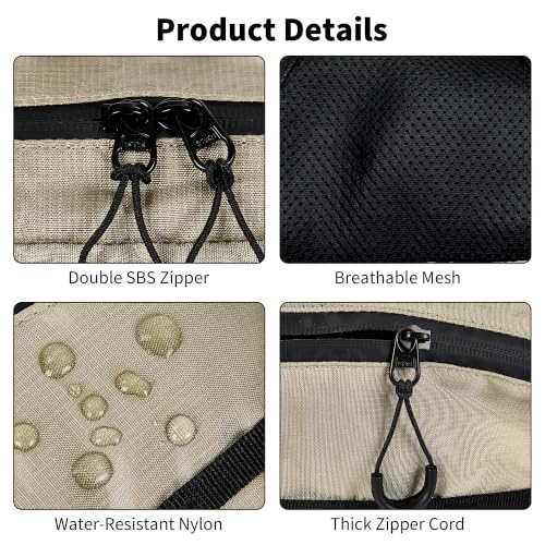 RFID Blocking Fanny Packs for Women and Men Waterproof Crossbody Waist Pack (Khaki)