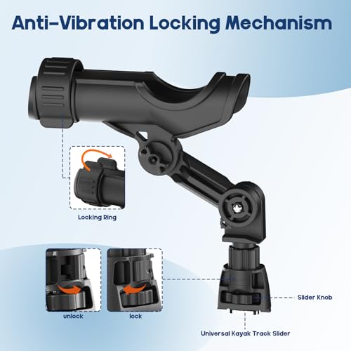 2 Pack Kayak Fishing Rod Holder for Track Mount