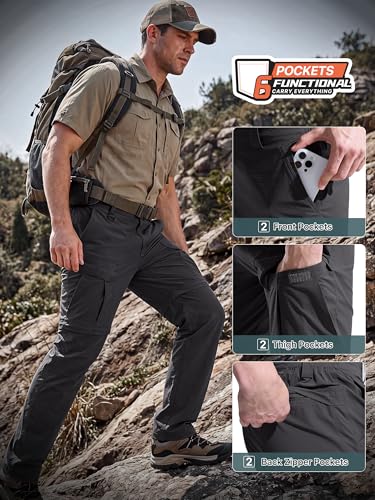 Mens Hiking Convertible Pants Zip Off Cargo Fishing Pants