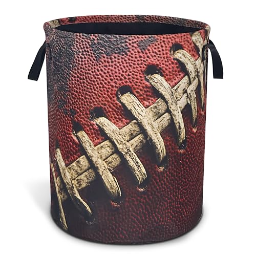 Vintage Football Texture Laundry Basket Foldable Oxford Cloth 18.9x 6.5 In (Vintage Football)