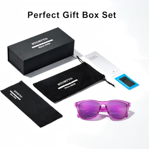 Polarized Sunglasses for Women and Men (Purple Frame / Purple Lens)
