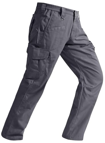 Mens Tactical Pants Ripstop Cargo Work Pants with 9 Pockets Water Resistant Breathable Hiking Construction Pants