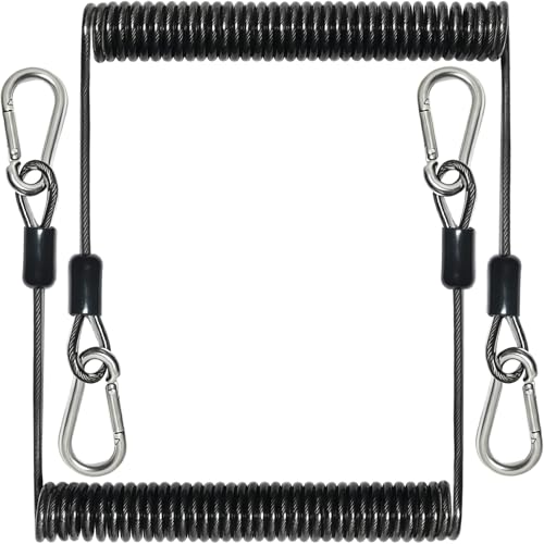 2 pcs Retractable Coiled Lanyards