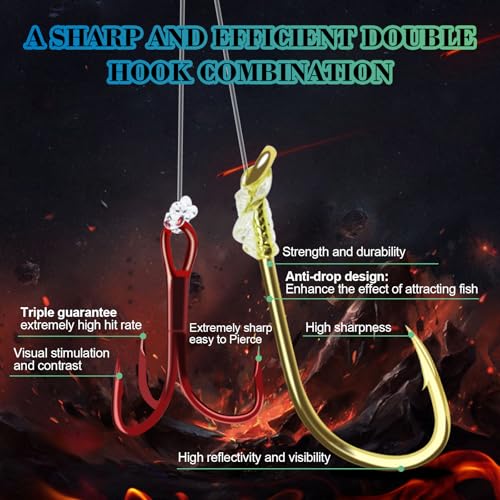 Walleye Rigs Kit (7pcs Walleye rigs-Baitholder Hooks+Treble Hooks)