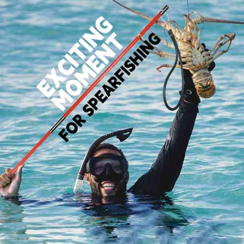 Spearfishing Pole Hawaiian Sling Fishing Spear Set Fiberglass Pole Spear Harpoon Spearfishing Gear (Orange)