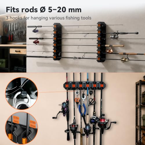 Vertical Fishing Rod Holder (Black-2-pack)