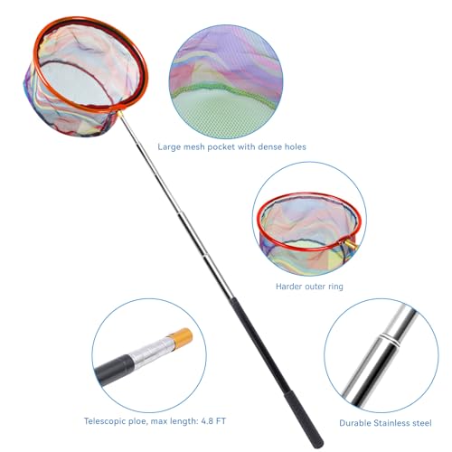 2PCS Fishing Net with Bucket (Red + Yellow)