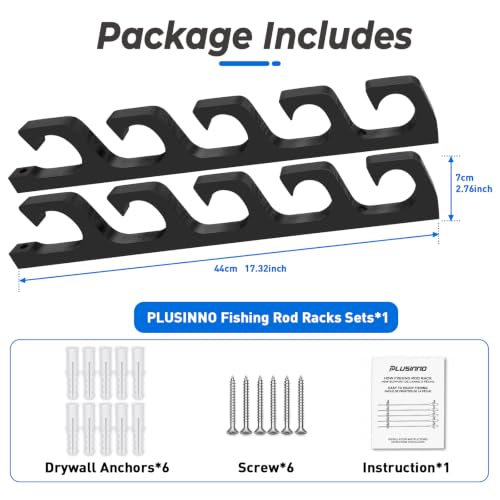 H5W Solid Wood Fishing Rod Holder (Black / 1pack holds up 5 rods)